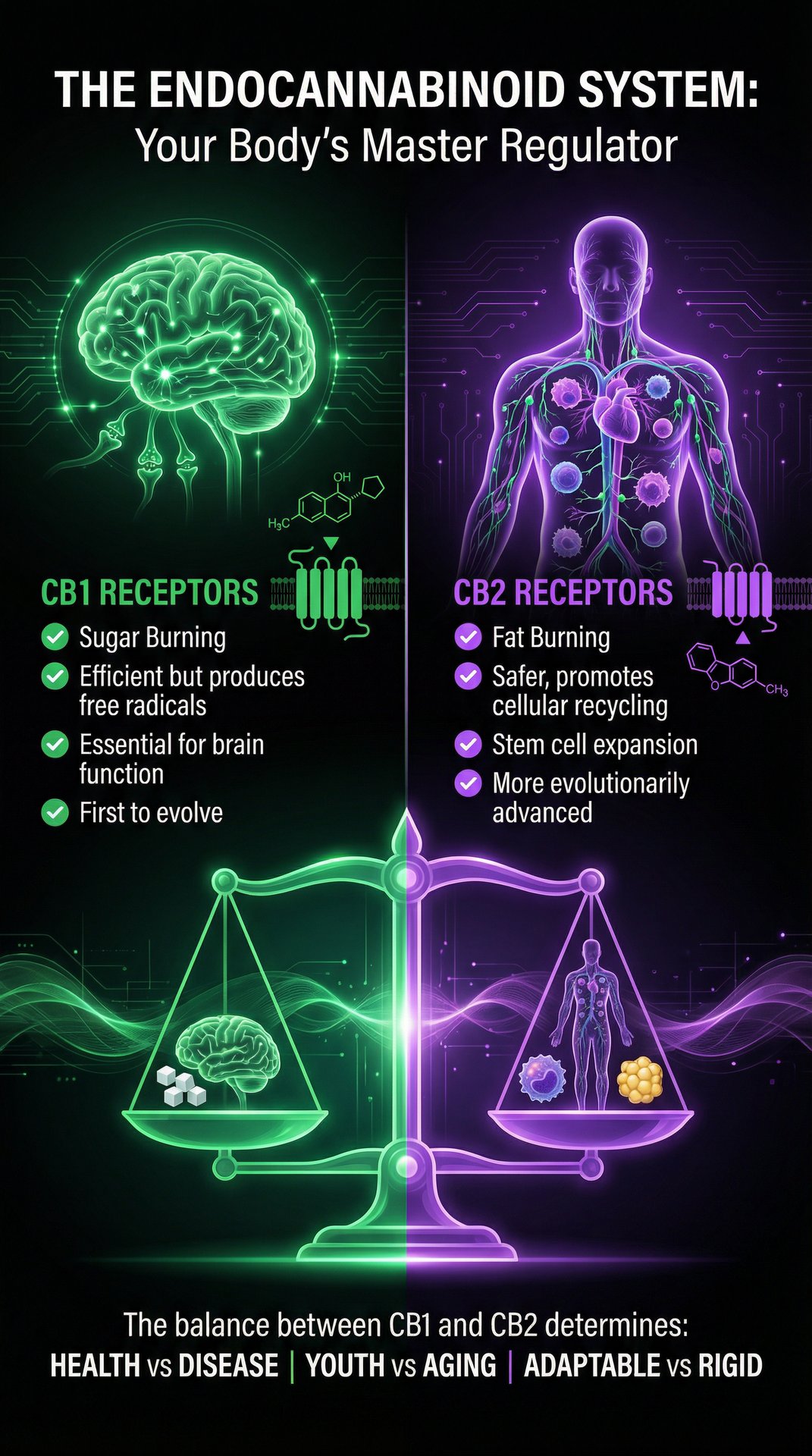 The Endocannabinoid System - CB1 vs CB2 Receptors